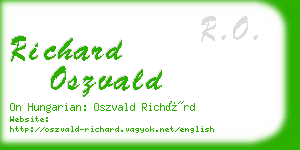 richard oszvald business card